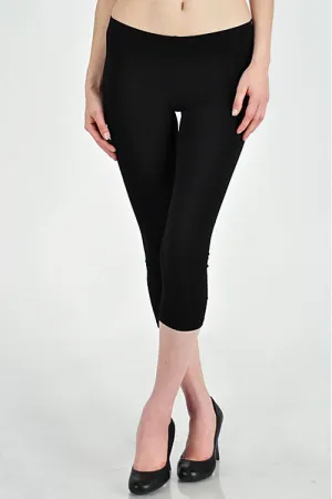 Basic Capri Legging in Heather Grey