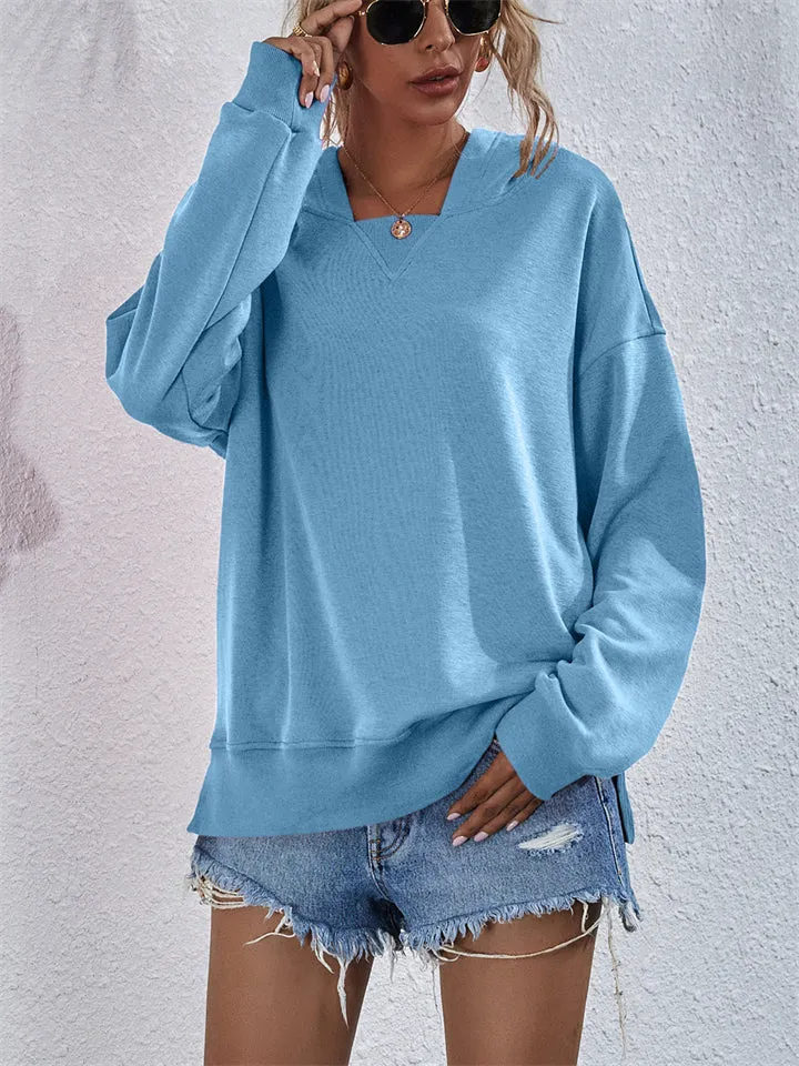 Chic Loose-fitting Comfy Fleece Square Collar Hoodies