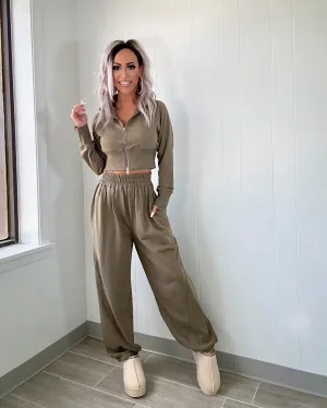 Let It Be Jacket & Jogger Set - Olive