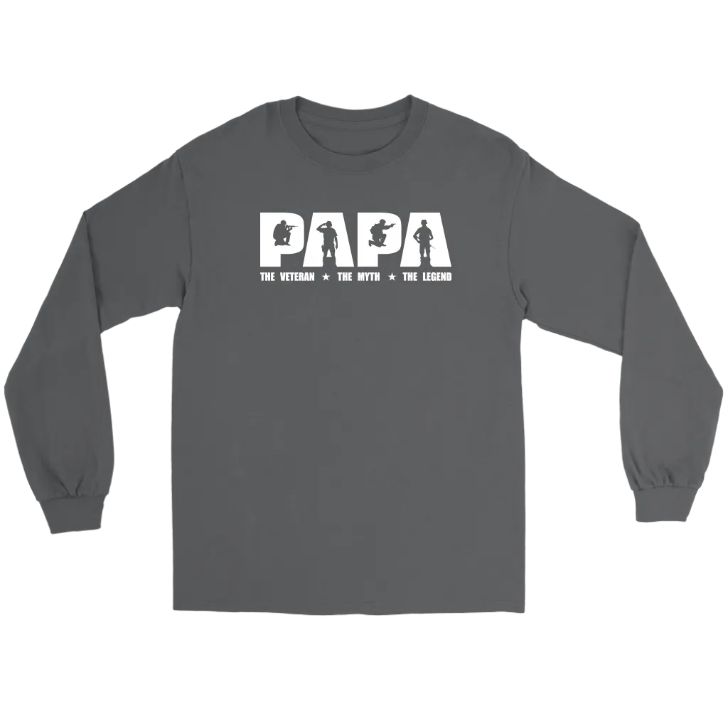 "Papa - The Veteran, The Myth, The Legend" Shirts and Hoodies