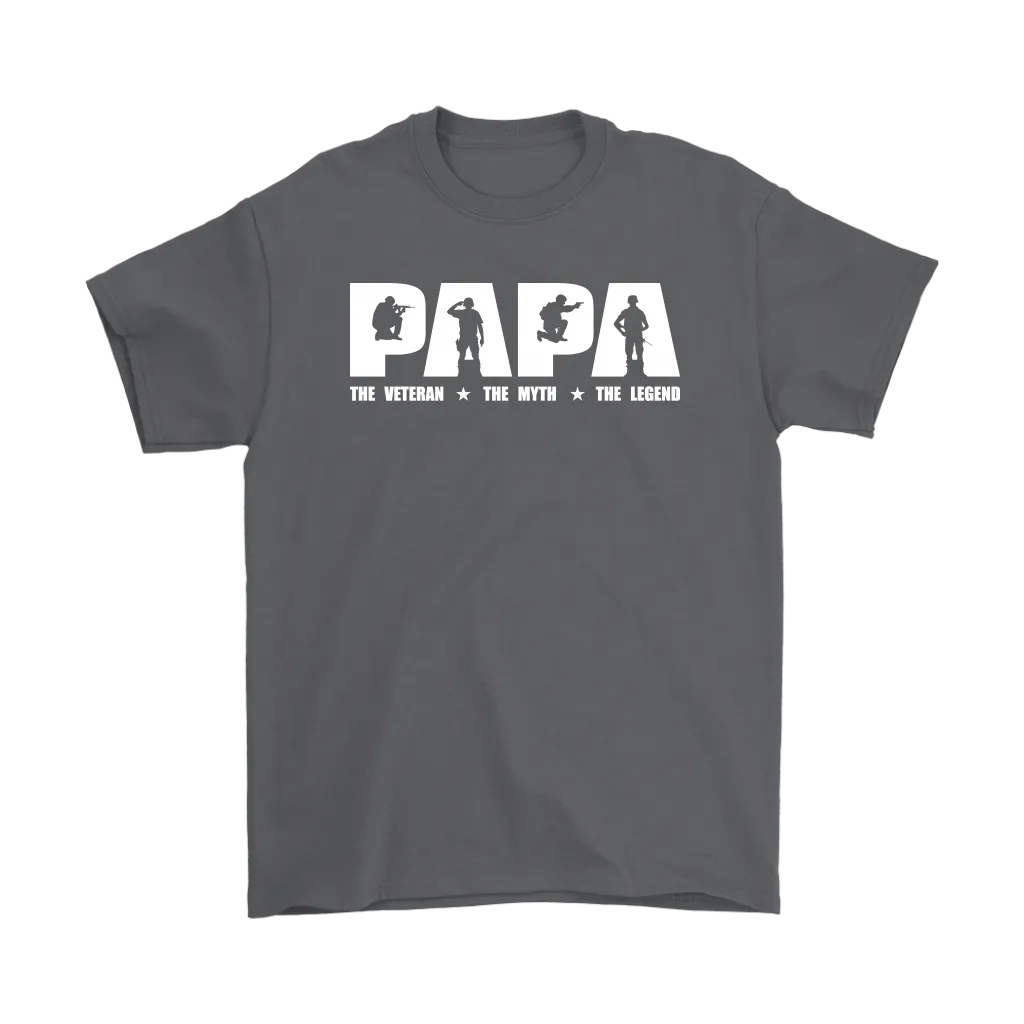 "Papa - The Veteran, The Myth, The Legend" Shirts and Hoodies