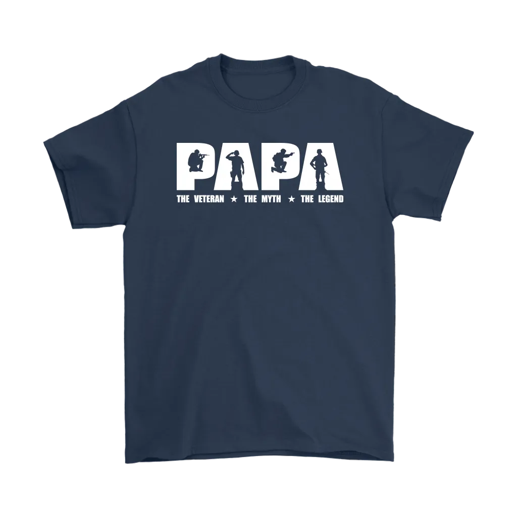 "Papa - The Veteran, The Myth, The Legend" Shirts and Hoodies