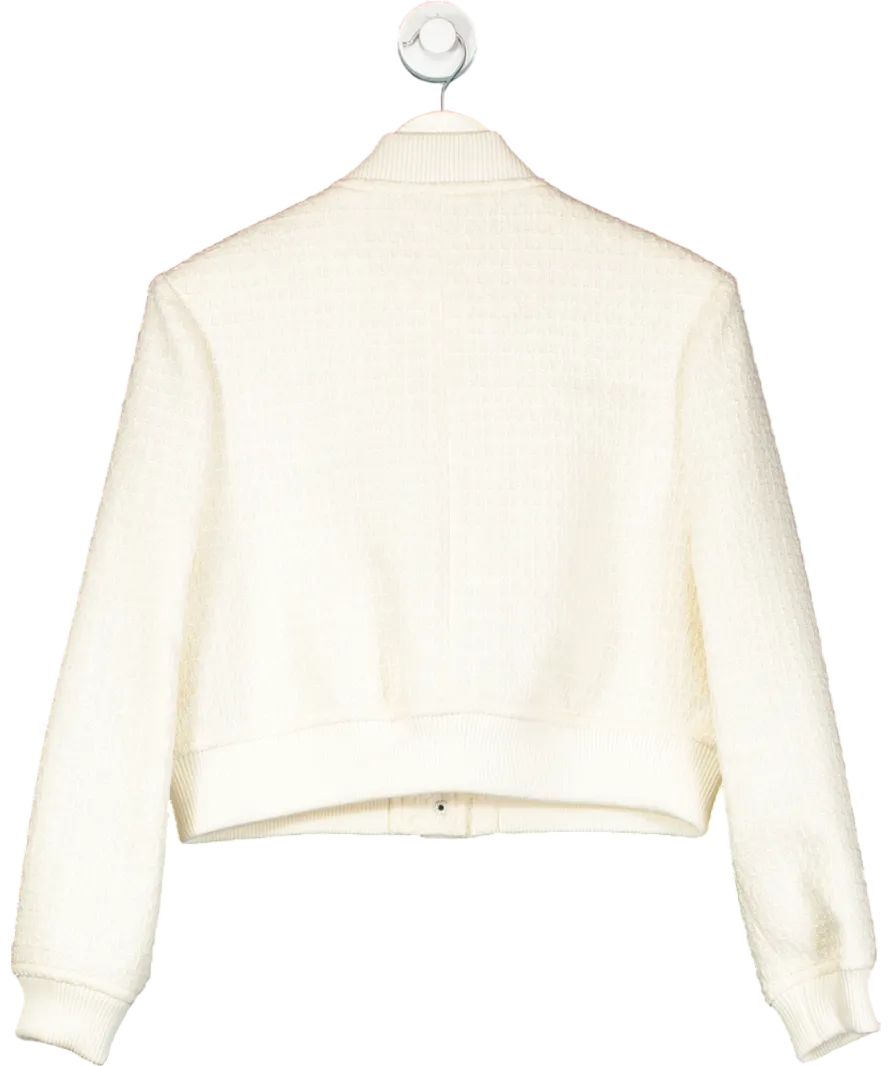River Island Cream Boucle Tailored Bomber Jacket UK 6