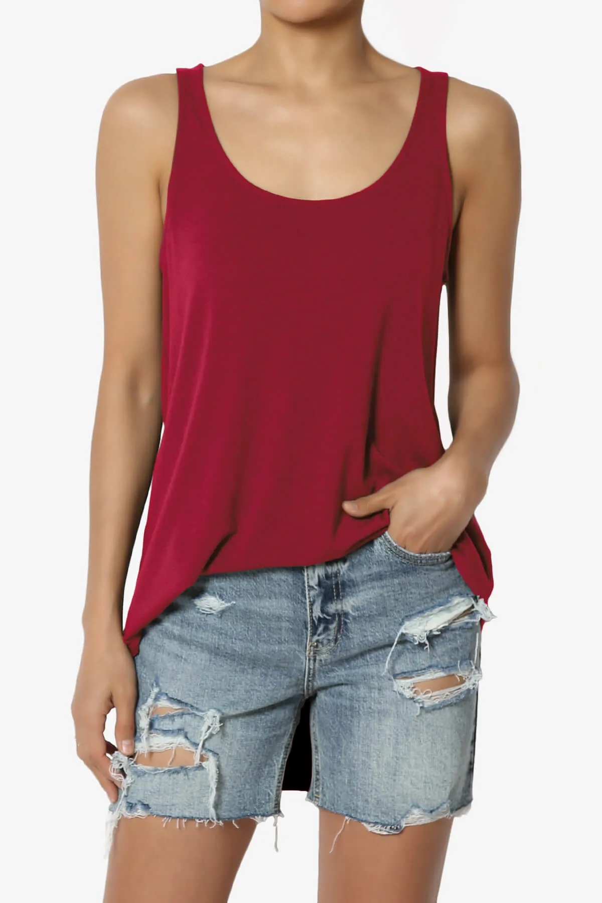 Santo Scoop Neck Loose Fit Tank Top PLUS