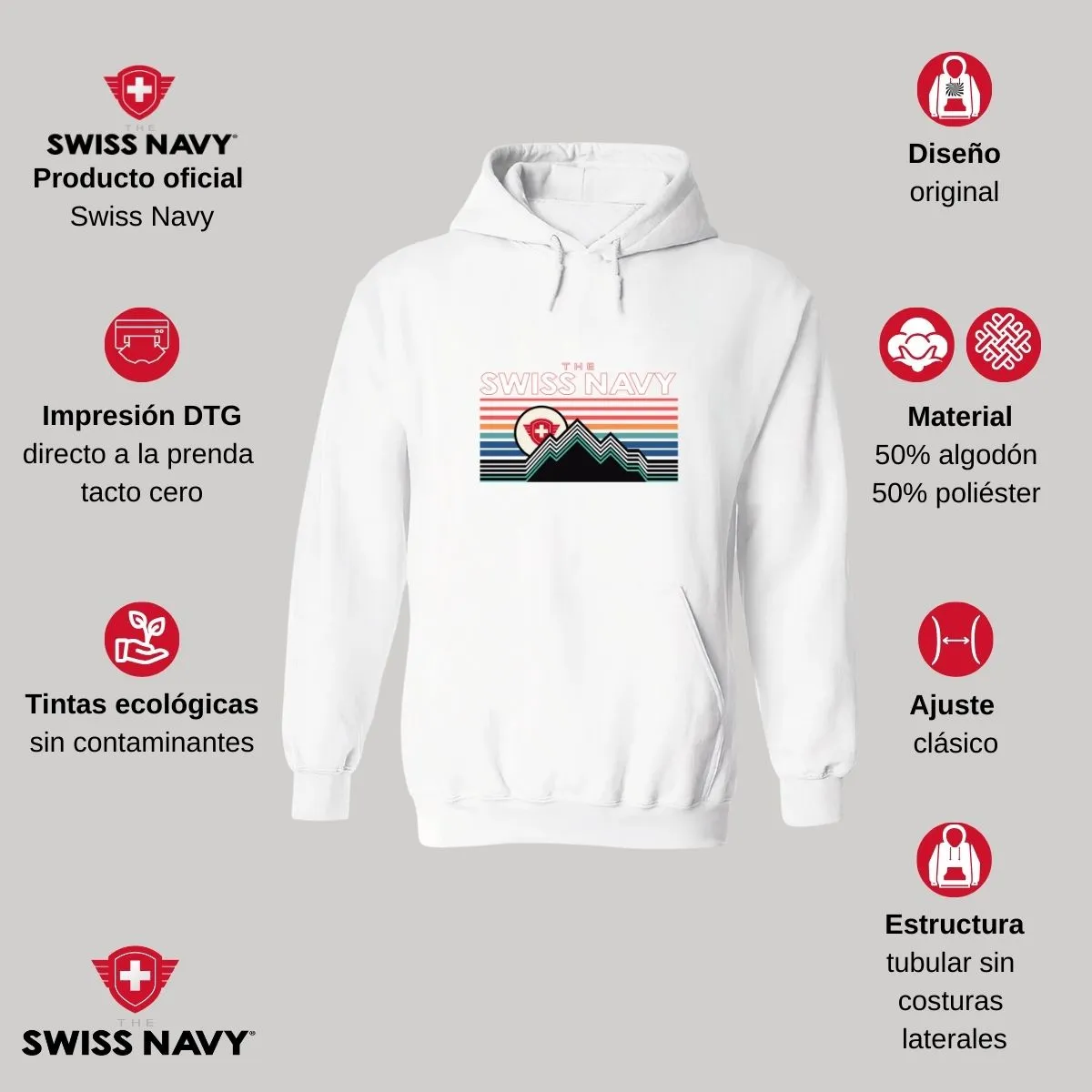 Sudadera Hombre Hoodie The Swiss Navy Montañas