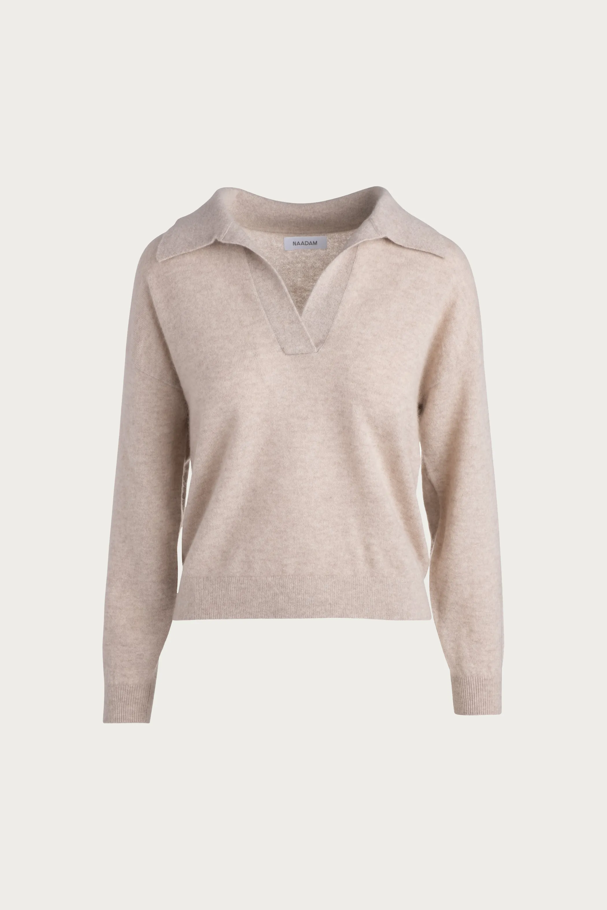 V-NECK CASHMERE POLO SWEATER