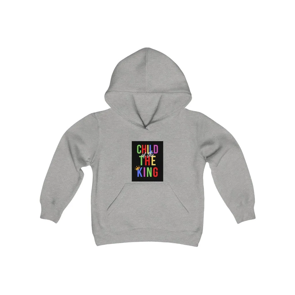 Youth Heavy Blend Hooded Sweatshirt (Black Love Rocks Original Design - Child of the King)